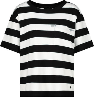 T-Shirt, schwarz Ringel