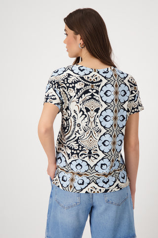 T-Shirt, schwarz gemustert