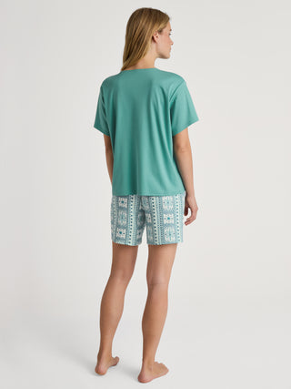 DAMEN Pyjama kurz, bristol blue