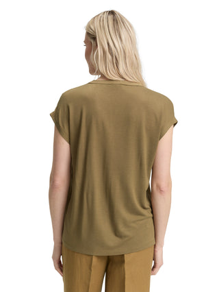 Blusenshirt im Material-Mix