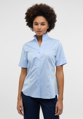 Satin Shirt Bluse Satingewebe Kurzarm