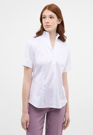 Satin Shirt Bluse Satingewebe Kurzarm