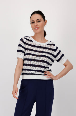 Pullover, navy blue ringel