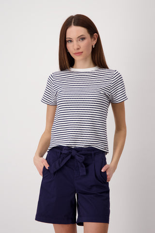 T-Shirt, navy blue ringel