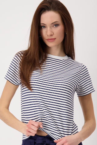 T-Shirt, navy blue ringel