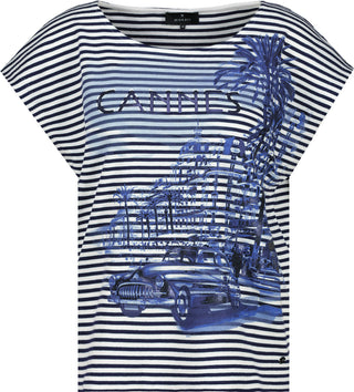 T-Shirt, navy blue ringel