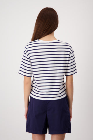 T-Shirt, navy blue ringel