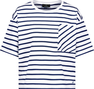 T-Shirt, navy blue ringel