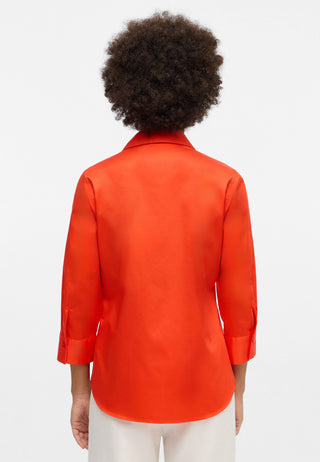 Satin Shirt Bluse Satingewebe 3/4-Arm
