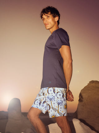 HERREN Pyjama kurz, pottery blue