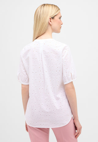 Bluse Lochstickerei Kurzarm