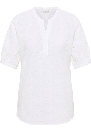 Bluse Lochstickerei Kurzarm