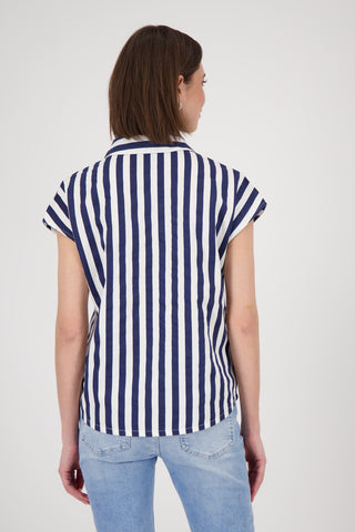 Bluse, navy blue ringel