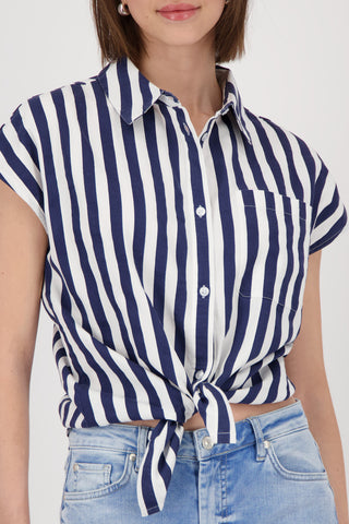 Bluse, navy blue ringel
