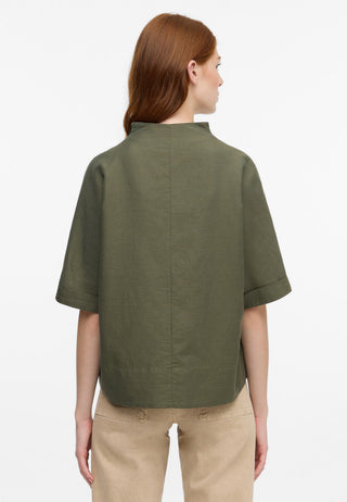 Linen Shirt Bluse Leinen Kurzarm