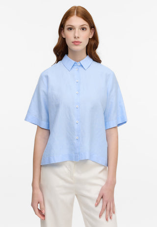 Linen Shirt Bluse Leinen Kurzarm