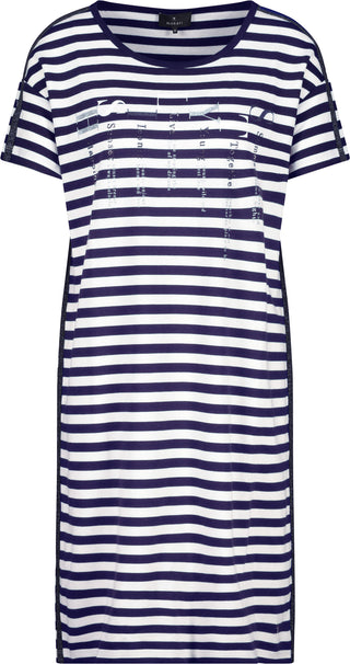 Kleid, navy blue ringel