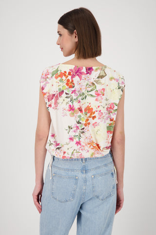 T-Shirt, cream gemustert