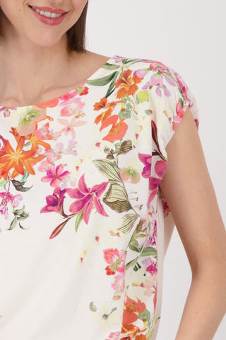 T-Shirt, cream gemustert