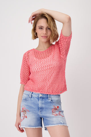 Pullover, coral pink