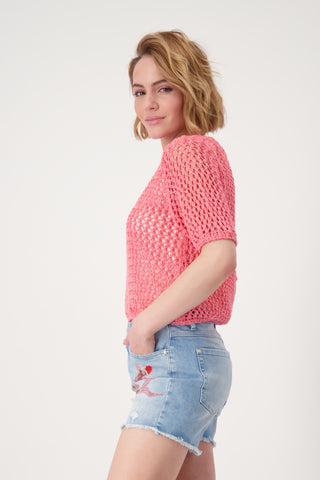 Pullover, coral pink