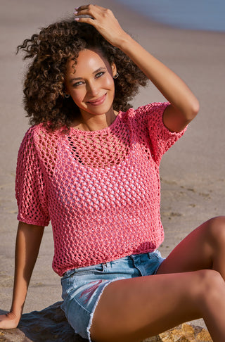 Pullover, coral pink