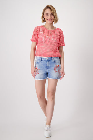 Pullover, coral pink