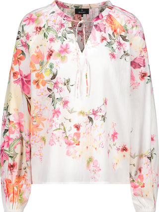 Bluse, cream gemustert