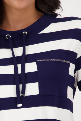 T-Shirt, navy blue ringel
