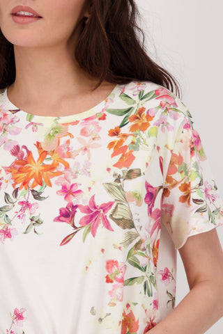 T-Shirt, cream gemustert