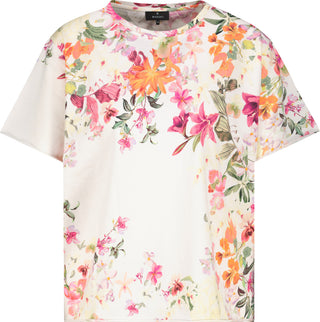 T-Shirt, cream gemustert