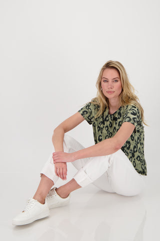 T-Shirt, bamboo gemustert