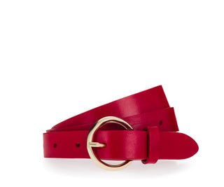 25 mm Vollledergürtel, rot
