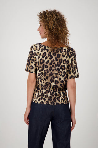T-Shirt, cinnamon gemustert