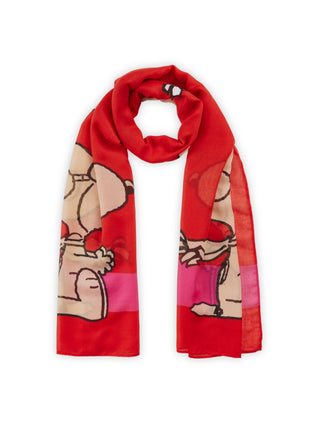 PEANUTS? Schal aus recyceltem Polyester mit fahrendem Snoopy