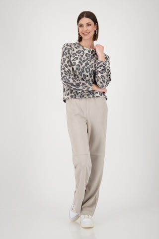 Strickjacke, greige gemustert