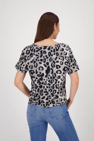 T-Shirt, greige gemustert