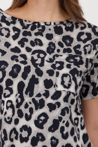 T-Shirt, greige gemustert