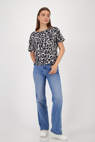 T-Shirt, greige gemustert