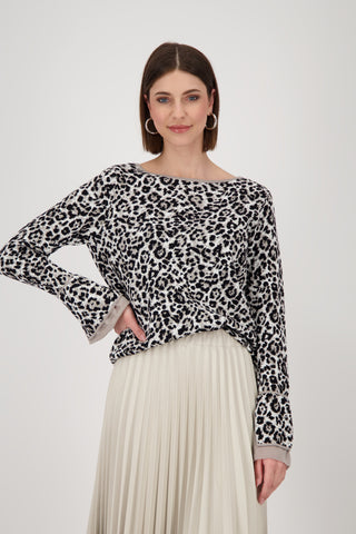 Pullover, greige gemustert