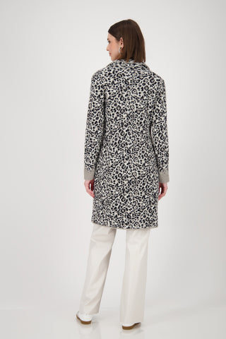 Strickjacke, greige gemustert