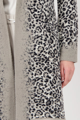 Strickjacke, greige gemustert