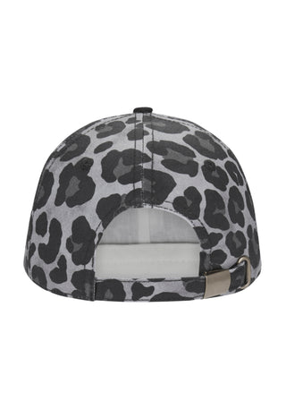 Cap aus Baumwolle im Baseball-Style mit Fellmuster und Amour-Stickerei