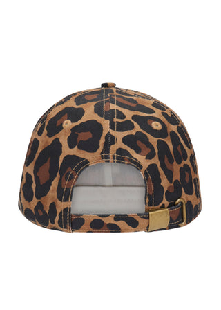 Cap aus Baumwolle im Baseball-Style mit Fellmuster und Amour-Stickerei