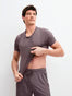 HERREN T-Shirt, sparrow brown