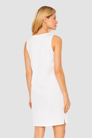 Nd, sleeveless, angular neck, White