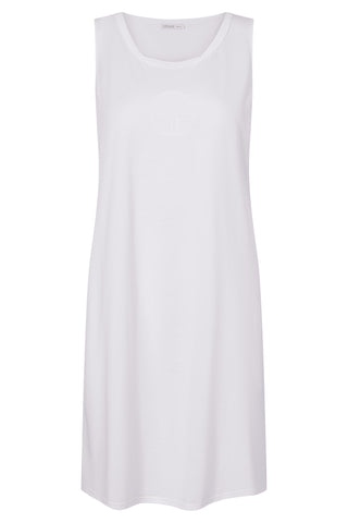Nd, sleeveless, angular neck, White