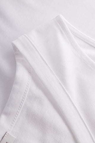 Nd, sleeveless, angular neck, White