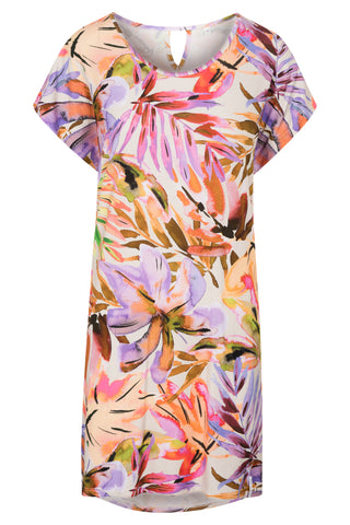 Nd, 1/2 sleeve, round neck, Multicolor Leaves