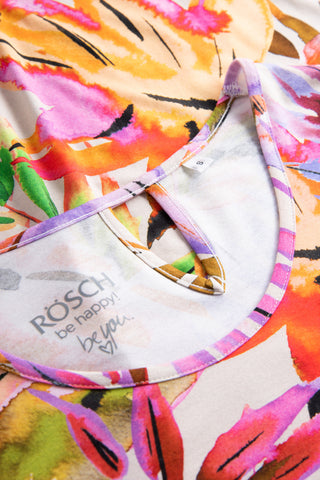 Nd, 1/2 sleeve, round neck, Multicolor Leaves